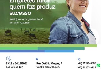 Primeiro Empretec Rural da Serra será em São Joaquim