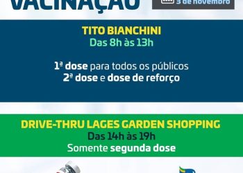 Atenção para a vacinação nesta quarta-feira e doses disponíveis
